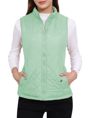 Stand Collar Lightweight Gilet Quilted Zipper Vest
