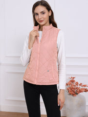 Stand Collar Lightweight Gilet Quilted Zipper Vest