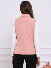 Stand Collar Lightweight Gilet Quilted Zipper Vest