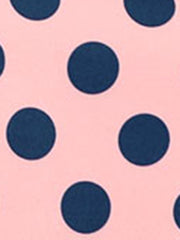 Polka Dots Contrast Peter Pan Collar Top 3/4 Sleeve Blouse Shirt