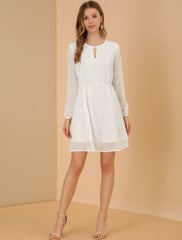 Choker V Neck Flared Gilding Metallic Shiny Star A-Line Dress