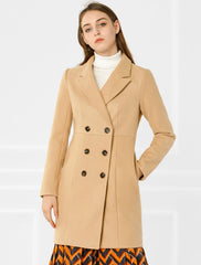 Notched Lapel Double Breasted Outwear Winter Long Coat