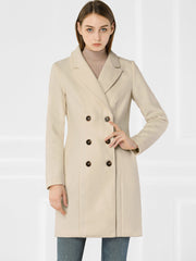 Notched Lapel Double Breasted Outwear Winter Long Coat