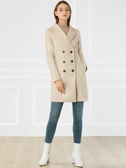 Notched Lapel Double Breasted Outwear Winter Long Coat