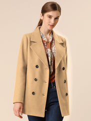 Long Sleeve Double Breasted Button Winter Outerwear Pea Coat