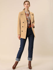 Long Sleeve Double Breasted Button Winter Outerwear Pea Coat