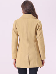 Elegant Notched Shawl Collar Single Breasted Winter Long Coat
