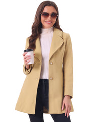 Elegant Notched Shawl Collar Single Breasted Winter Long Coat