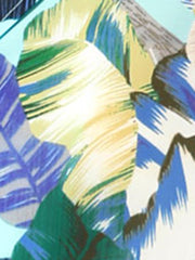 Hawaiian Tropical Leaves Floral Short Sleeve Button Down Shirt