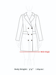 Turn Down Collar Single Breasted Winter Outwear Trench Coat