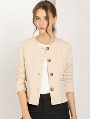 Fall Casual Jacket Elegant Button Front Work Office Blazer