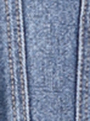 Lapel Button Closure Sleeveless Washed Distressed Denim Vest