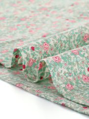 Puff Sleeve Shirt Point Collar Top Button Down Floral Blouse