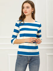 Halloween 3/4 Sleeve T-shirt Casual Boat Neck Slim Fit Tee