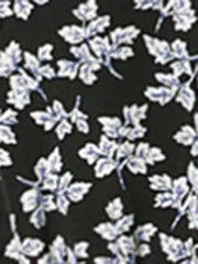 Smocked Waist Tie Neck Floral Long Sleeve Dress