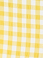 Summer Ruffle Neck Lace Panel Short Sleeve Check Gingham Dress