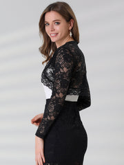 Elegant Sheer Floral Lace Cropped Bolero Shrugs