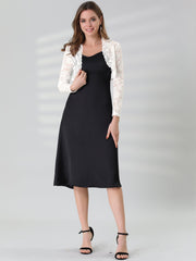 Elegant Sheer Floral Lace Cropped Bolero Shrugs