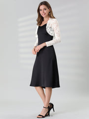 Elegant Sheer Floral Lace Cropped Bolero Shrugs