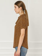 Retro Dots Bow Tie Peter Pan Collar Chiffon Blouse