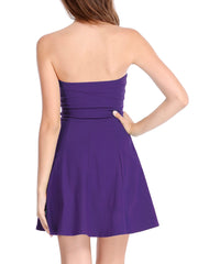 Zip Up Sexy Strapless Party Club Mini Bodycon Dress