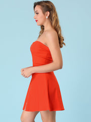 Zip Up Sexy Strapless Party Club Mini Bodycon Dress