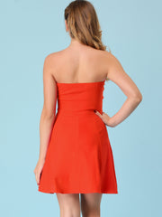 Zip Up Sexy Strapless Party Club Mini Bodycon Dress