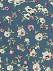 Floral Crew Neck Ruched Sleeve Casual Blouse