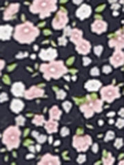 Button Down Floral Long Sleeve Point Collar Blouse
