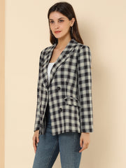 Notched Lapel Double Breasted Work Formal Blazer