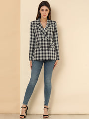 Notched Lapel Double Breasted Work Formal Blazer