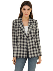 Notched Lapel Double Breasted Work Formal Blazer