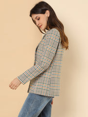 Notched Lapel Double Breasted Work Formal Blazer