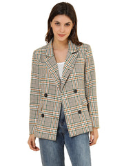 Notched Lapel Double Breasted Work Formal Blazer