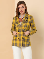 Notched Lapel Double Breasted Work Formal Blazer