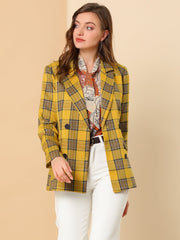 Notched Lapel Double Breasted Work Formal Blazer