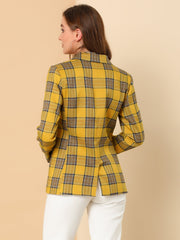 Notched Lapel Double Breasted Work Formal Blazer