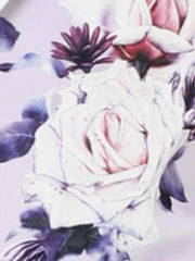Open Front Floral Work Business Crop Blazer Jacket