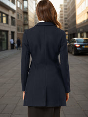 Notched Lapel Single Breasted Outwear Winter Pea Coat
