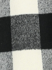 Buffalo Checks Double Breasted Notched Lapel Plaid Trench Pea Coat