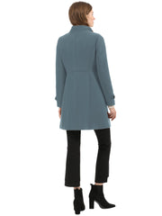 Stand Collar Double Breasted Slant Pockets Trendy Outwear Winter Coat