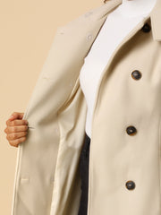 Stand Collar Double Breasted Trendy Belted Winter Coat