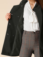 Stand Collar Double Breasted Trendy Belted Winter Coat