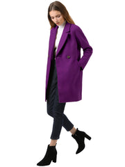 Notched Lapel Raglan Double Breasted Winter Coat