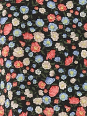 Floral Crew Neck Ruched Sleeve Casual Blouse