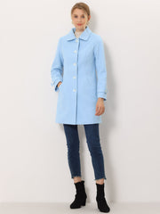 Winter Peter Pan Collar Mid-thigh A-line Single Breasted Pea Coat