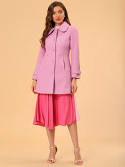 Peter Pan Collar Single Breasted Winter Outwear Buttoned Long Coat