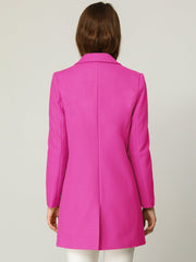 Classic Notched Lapel Long Sleeve Buttoned Coat