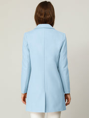 Classic Notched Lapel Long Sleeve Buttoned Coat