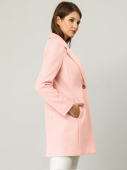 Classic Notched Lapel Long Sleeve Buttoned Coat